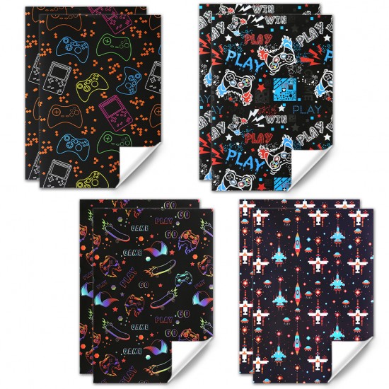 Gaming Birthday Wrapping Paper for Kids Boys Girls Video Game Lover, 4 Style Video Game Wrapping Paper, 8 Sheets Folded Flat 20x28 Inches Per Sheet Gaming Birthday Wrapping Paper for Kids Boys Girls Video Game Lover, 4 Style Video Game Wrapping Paper, 8 Sheets Folded Flat 20x28 Inches Per Sheet
